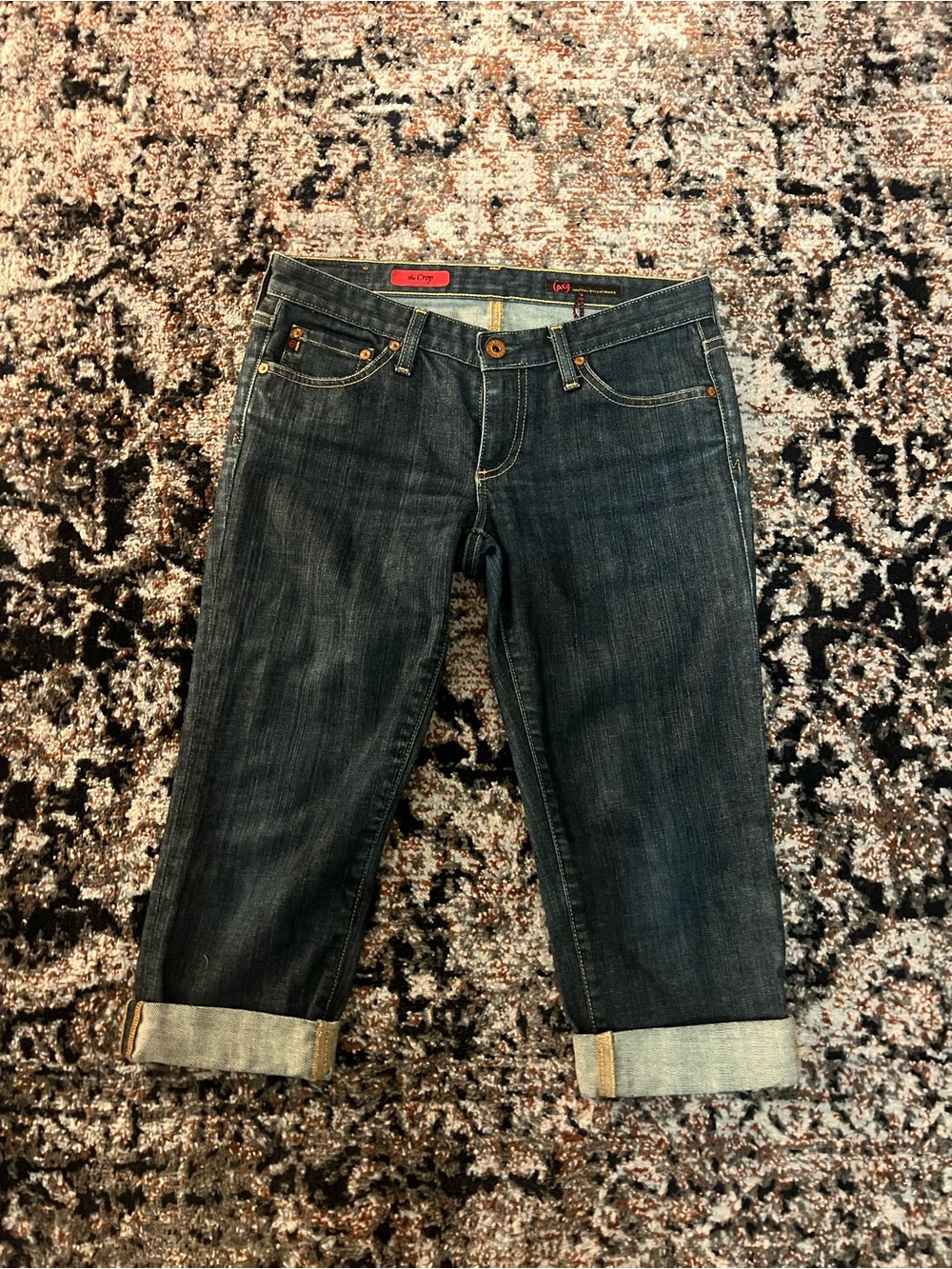 Dark Blue Low Rise Capri Jeans Y2K Made in USA Vintage Adriano goldschmied